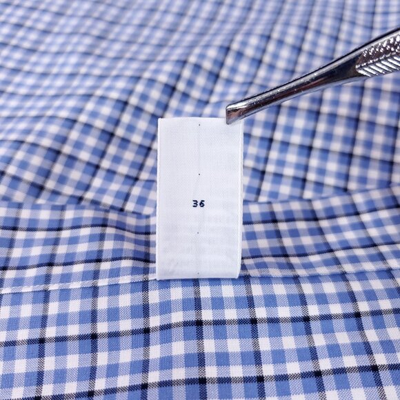 Ralph Lauren Shirt Mens 17 XL Classic Fit Blue Gingham Plaid Button Down Shirt - Picture 14 of 16
